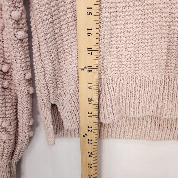 Madewell Bobble Pullover Sweater Pink Women XS Oversized Boho Knit Crew Neck - Picture 8 of 12